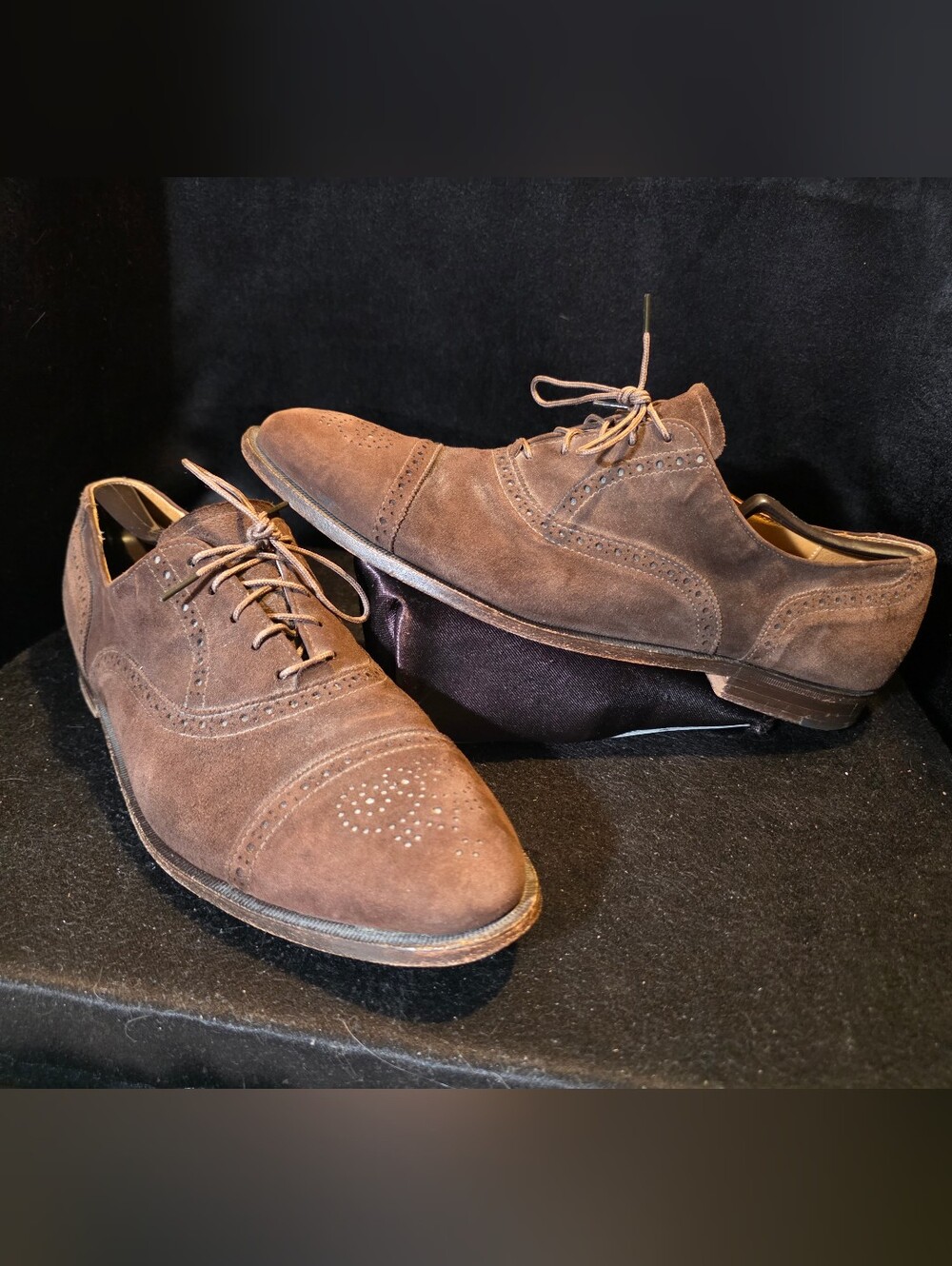 Cole Haan Brown Suede Wingtip Oxford Dress Shoes Mens Size 13